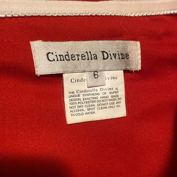 Red Rose Embroidered Lace Mermaid Gown by Cinderella Divine Size 6 - Picture 11 of 14